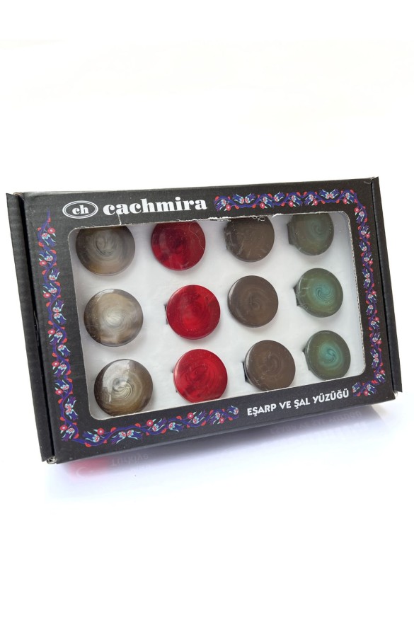 Cachmira Eşarp Yüzüğü 12'li Paket